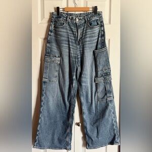 American Eagle Blue Cargo Jeans
